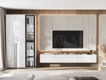 Стенка Норд белый глянец (Миф) в Нягани - nyagan.mebel-e96.ru