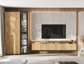 Стенка Норд дуб крафт (Миф) в Нягани - nyagan.mebel-e96.ru