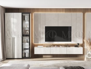 Стенка Норд крафт белый (Миф) в Нягани - nyagan.mebel-e96.ru
