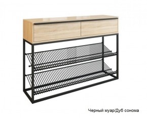 Обувница Крафт 2 (Черный муар/Дуб сонома) в Нягани - nyagan.mebel-e96.ru