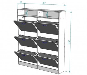 Обувница W17 (ДВ) в Нягани - nyagan.mebel-e96.ru