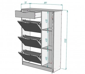 Обувница W44 (ДСС-Белый) в Нягани - nyagan.mebel-e96.ru