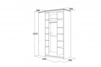 Шкаф-купе угловой Ольга-13 правый в Нягани - nyagan.mebel-e96.ru