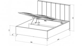 Кровать с ПМ Оливия Серый (Лин) в Нягани - nyagan.mebel-e96.ru