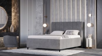 Кровать с ПМ Оливия Серый (Лин) в Нягани - nyagan.mebel-e96.ru