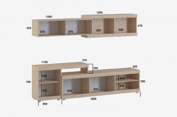 Стенка Оскар ТВ7 сонома (Генезис) в Нягани - nyagan.mebel-e96.ru