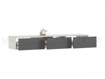 Стенка Оскар комп.2 крафт белый/графит (Миф) в Нягани - nyagan.mebel-e96.ru