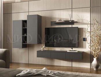 Стенка Оскар комп.2 графит (Миф) в Нягани - nyagan.mebel-e96.ru
