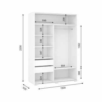 Шкаф-купе 1500 мм Оскар (ИЦ) в Нягани - nyagan.mebel-e96.ru