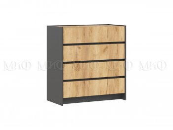 Комод 4ящ. Остин крафт/графит (Миф) в Нягани - nyagan.mebel-e96.ru