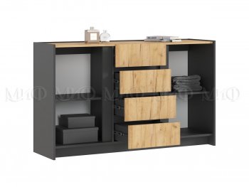 Комод 2дв.4ящ. Остин крафт/графит (Миф) в Нягани - nyagan.mebel-e96.ru