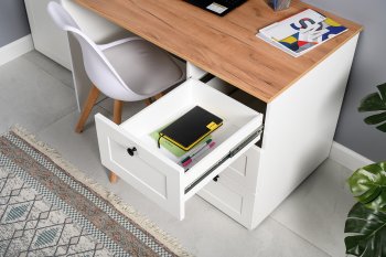 Стол письменный 12.159 Остин белый (Моби) в Нягани - nyagan.mebel-e96.ru