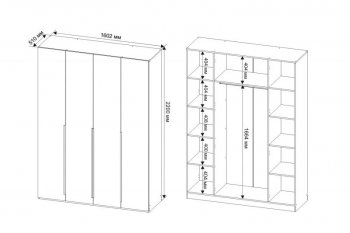Шкаф 1600 мм Пальма, Сатин (ДСВ) в Нягани - nyagan.mebel-e96.ru