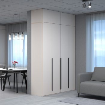 Шкаф 1600 мм Пальма с антресолью, Сатин (ДСВ) в Нягани - nyagan.mebel-e96.ru