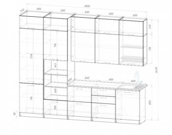 Кухонный гарнитур Парма 3000 мм (Герда) в Нягани - nyagan.mebel-e96.ru