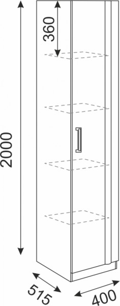 Пенал Волкер М3 (Риннер) в Нягани - nyagan.mebel-e96.ru