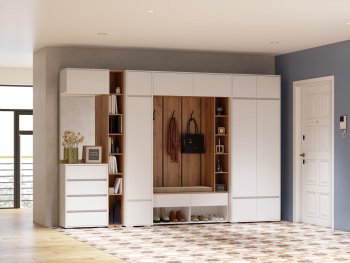 Прихожая Прага модульная, белый (Handis) в Нягани - nyagan.mebel-e96.ru