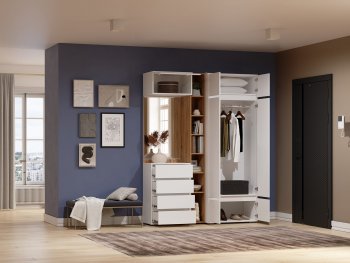 Прихожая Прага модульная, белый (Handis) в Нягани - nyagan.mebel-e96.ru