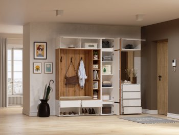 Прихожая Прага модульная, белый (Handis) в Нягани - nyagan.mebel-e96.ru