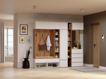 Прихожая Прага модульная, белый (Handis) в Нягани - nyagan.mebel-e96.ru