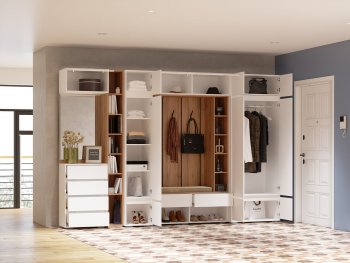 Прихожая Прага модульная, белый (Handis) в Нягани - nyagan.mebel-e96.ru