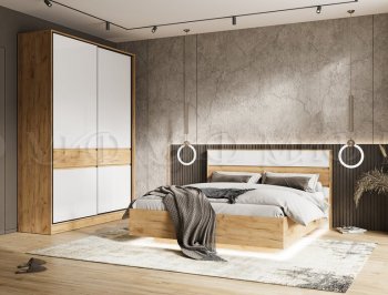 Кровать парящая Роджина крафт/белый (Миф) в Нягани - nyagan.mebel-e96.ru
