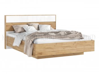 Кровать парящая Роджина с подсветкой, крафт/белый (Миф) в Нягани - nyagan.mebel-e96.ru