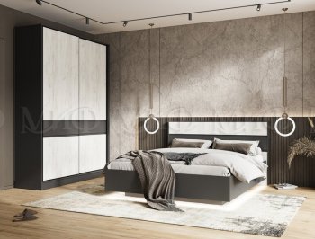 Кровать парящая Роджина графит/крафт белый (Миф) в Нягани - nyagan.mebel-e96.ru