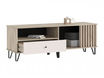 Тумба ТВ (1500) Роджина крафт серый/кашемир (Миф) в Нягани - nyagan.mebel-e96.ru