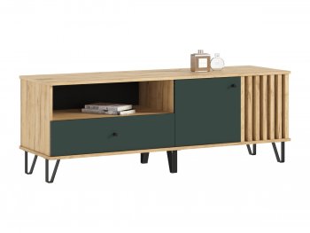 Тумба ТВ (1500) Роджина крафт/изумрудный (Миф) в Нягани - nyagan.mebel-e96.ru