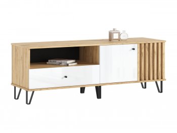 Тумба ТВ (1500) Роджина крафт/белый (Миф) в Нягани - nyagan.mebel-e96.ru