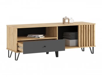 Тумба ТВ (1500) Роджина крафт/графит (Миф) в Нягани - nyagan.mebel-e96.ru