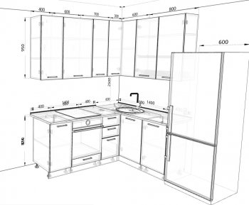 Кухонный гарнитур угловой 2000*1400 мм (Санвут) в Нягани - nyagan.mebel-e96.ru