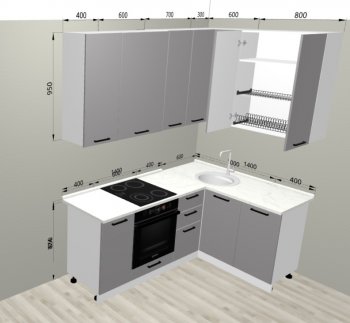 Кухонный гарнитур угловой 2000*1400 мм (Санвут) в Нягани - nyagan.mebel-e96.ru