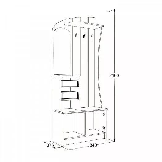 Прихожая Саша-20 в Нягани - nyagan.mebel-e96.ru