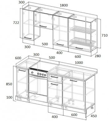 Кухонный гарнитур Трансильвания 1800 мм в Нягани - nyagan.mebel-e96.ru