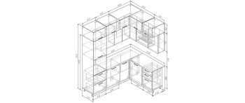 Кухонный гарнитур угловой Дели 2200*1700 мм (Санвут) в Нягани - nyagan.mebel-e96.ru