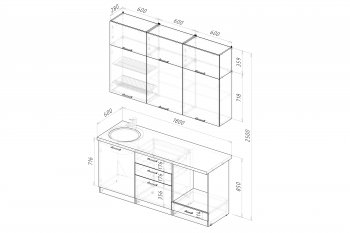 Кухонный гарнитур Шелли макси 1800 мм (Герда) в Нягани - nyagan.mebel-e96.ru