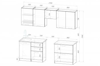 Кухонный гарнитур Шелли макси 2300 мм (Герда) в Нягани - nyagan.mebel-e96.ru