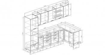 Угловой кухонный гарнитур Изумруд 3200х1400 мм в Нягани - nyagan.mebel-e96.ru