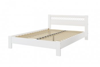 Кровать из массива Шейла белый античный (БМ) в Нягани - nyagan.mebel-e96.ru