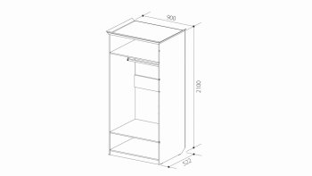 Шкаф 900 мм 2х дверный для платья ШиК-2 (Уголок Школьника 2) в Нягани - nyagan.mebel-e96.ru
