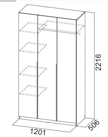 Шкаф 1200 мм ШК-5 графит (СВ) в Нягани - nyagan.mebel-e96.ru