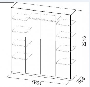 Шкаф 1600 мм ШК-5 белый (СВ) в Нягани - nyagan.mebel-e96.ru