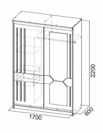 Шкаф-купе №25 1700 мм (СВ) в Нягани - nyagan.mebel-e96.ru