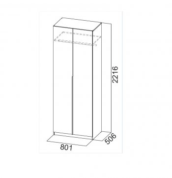 Шкаф 800 мм ШК-5 с антресолью белый (СВ) в Нягани - nyagan.mebel-e96.ru