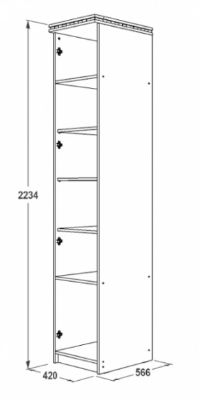 Шкаф 1-но дверный для белья Ольга-13 в Нягани - nyagan.mebel-e96.ru