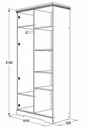 Шкаф 1000 мм для одежды и белья Ольга-12 МДФ в Нягани - nyagan.mebel-e96.ru