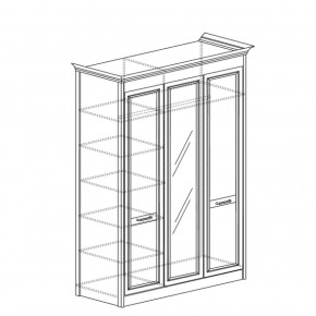 Шкаф 3-дверный с зеркалом Адель 453 (Яна) в Нягани - nyagan.mebel-e96.ru