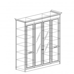 Шкаф 4-дверный с зеркалом Адель 457 (Яна) в Нягани - nyagan.mebel-e96.ru